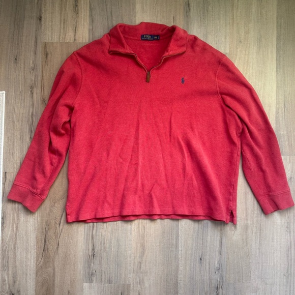 Polo Ralph Lauren Red Long Sleeve Cotton Pullover Sweater Men’s XXL - Picture 1 of 8
